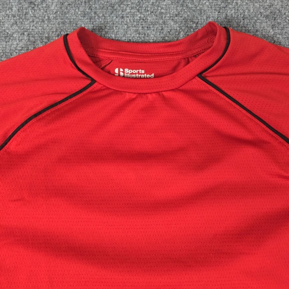 Sports Illustrated Red Long Sleeve Athletic T Shirt Mens Size S Moisture Wicking - Picture 2 of 13